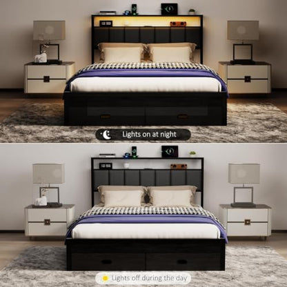 Queen Bed Frames with Storage Drawer, view 8