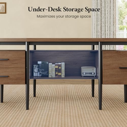 70.9" W x 27.6" D Office Desk with 3 Drawers, Modern Computer Desk with Storage, view 8