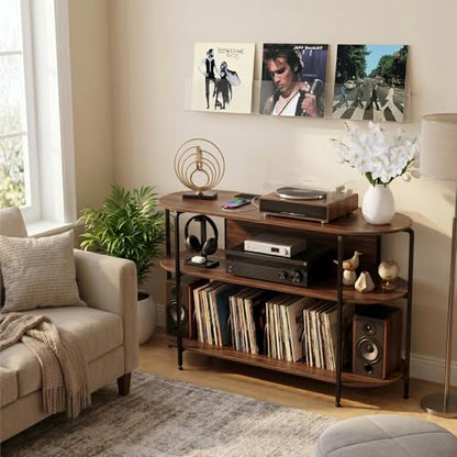 Vinyl Record Player Stand with Power Outlets, view 3