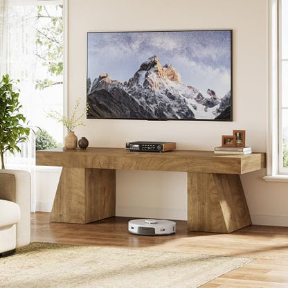 63" TV Stand, Media Console Television Stands, Natural, view 6