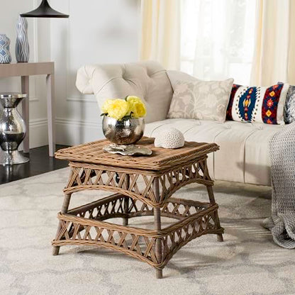 SAFAVIEH Home Collection Sora Natural Wicker Accent Table