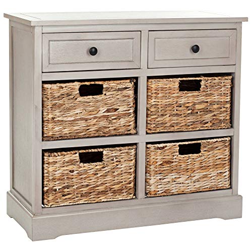 SAFAVIEH Furniture - Herman 2-Drawer Storage Unit - Distressed Cream - Solid Wood - Classic Storage Design - Ideal for Living Room, Entryway, 29" W x 13" D x 27.5" H - Fully Assembled (AMH5702C)