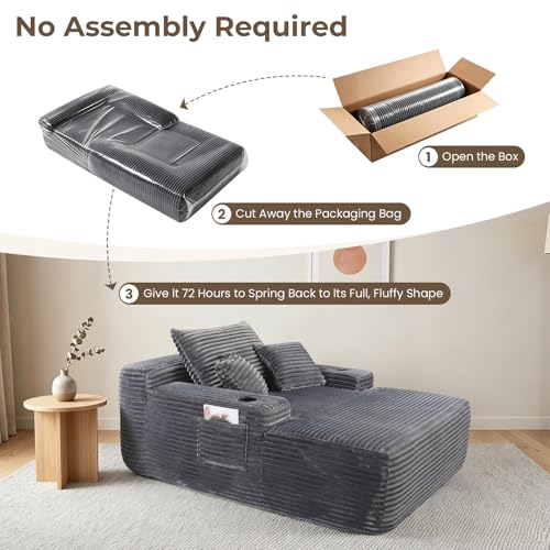 65" Boneless Chaise Lounge, view 8