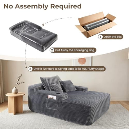 65" Boneless Chaise Lounge, view 8