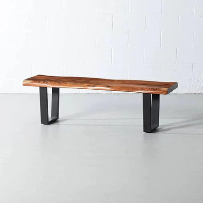 Personalized Large Live Edge Stool, Wooden Live Edge Bench, Bedroom Bench, Modern, Live Edge Bench, Wood Bench, with 16.5" U Shaped Legs (16.5" Inches Tall, 24 x 13inches)