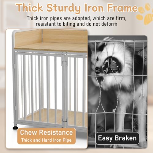 Furniture Style Dog Crate, Large Dog Kennel Indoor for Small/Medium Dogs, view 5
