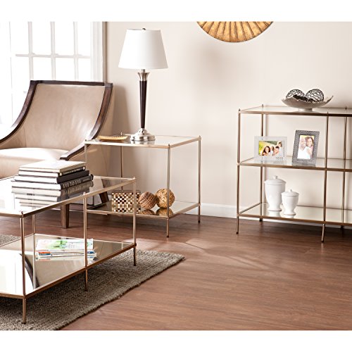 Knox Glam Mirrored 3-Tier, Console Table, Gold