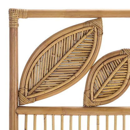 SAFAVIEH Furniture - Lusine Queen Headboard - Honey Brown Wash - Rattan & Solid Wood - Handwoven Tropical Design for Bedroom & Guest Room, 60" W x 2.6" D x 55.1" H (HBD6503A-Q)