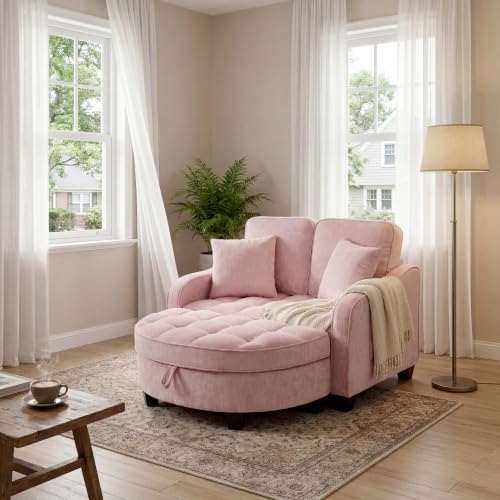 Chenille Tufted Loveseat Sofa and Ottoman Set, view 2