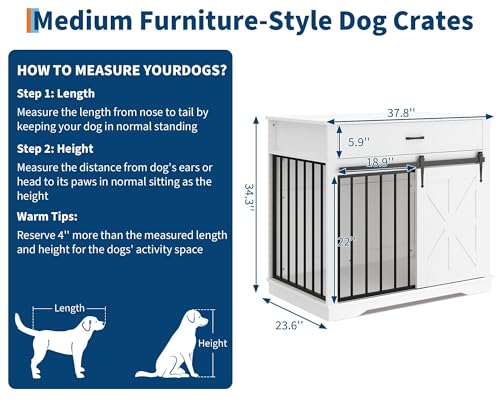 37.8" Dog Crate Furniture, view 4