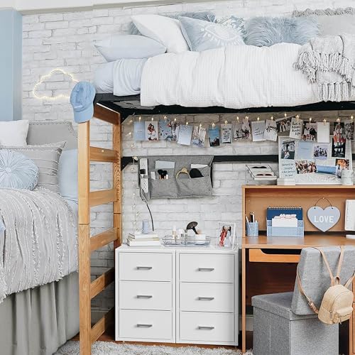 Closet Drawers White Fabric 3 Drawer Small Dresser for Closet Organizers, view 5