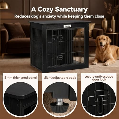 Black Dog Crate Furniture with Reversible Side Door, view 5