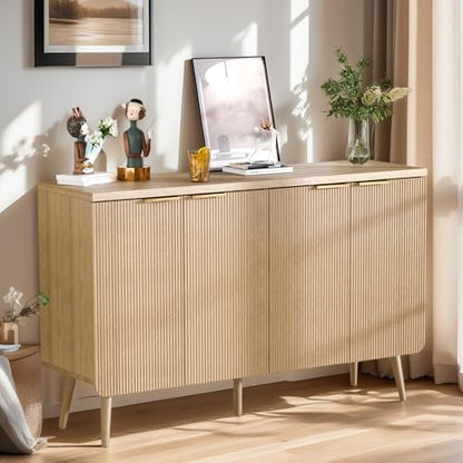 Fluted Sideboard Buffet Cabinet with Storage, view 4