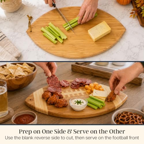 Football Shaped Cutting Board and Charcuterie Board, view 6