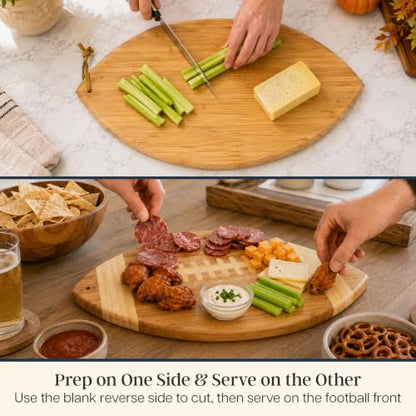 Football Shaped Cutting Board and Charcuterie Board, view 6