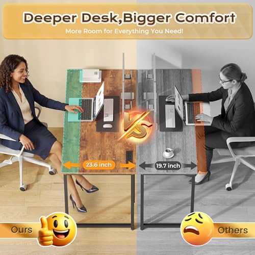 47 X 24 Inch Deeper Desk with Power Outlets, view 5