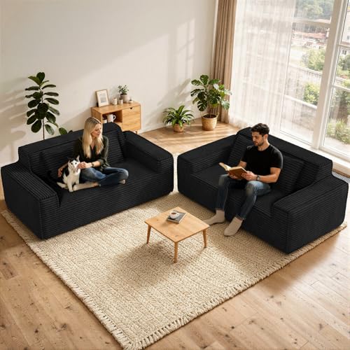 75'' Cloud Loveseat Sofa, No Assembly Required Comfy Deep Seat Couches 1 pcs for Living Room, Bedroom, Apartment