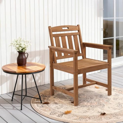 Outdoor Dining Chairs, Solid Wood Patio Chairs Outdoor Chair for Garden, Balcony, Yard, Porch (Brown, 1 PCS)