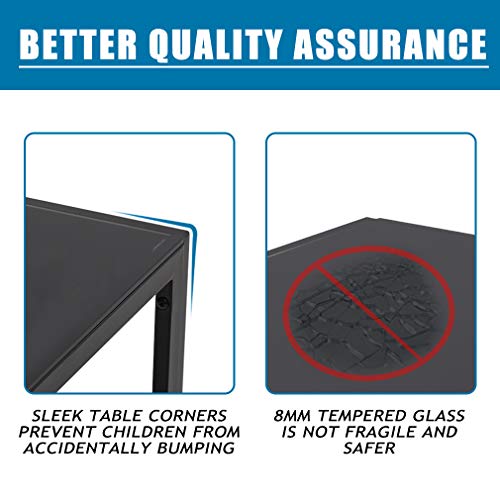 | 5-Piece Dining Table Set | Black | Glass Kitchen Table, view 8