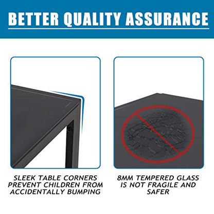 | 5-Piece Dining Table Set | Black | Glass Kitchen Table, view 8