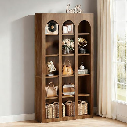 5-Tier Arched Bookshelf, 70.87-Inch Mid Century Modern Bookcase, view 4