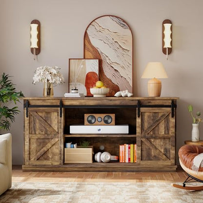 58" Farmhouse TV Stand for TVs up to 65", 4 Drawers, Barnwood, view 4