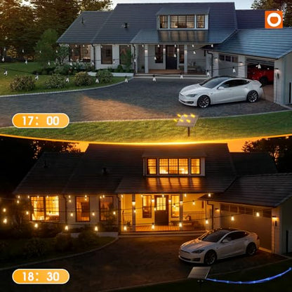 54FT Solar String Lights Outdoor Waterproof with USB Charging & Remote Control, view 7