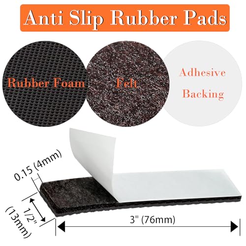 Non Slip Furniture Pads - Furniture Grippers for Hardwood Floors, 30 PCS Brown Non Skid Pads for Furniture Legs, Self Adhesive Rubber Furniture Floor Protectors - Keep Furniture in Place