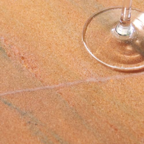 SAFAVIEH Furniture - Valentia Round Marble Accent Table - Coral - Marble Top - Glam Stone Pedestal Design - Ideal for Living Room, Bedroom, Entryway, 10" W x 10" D x 17.5" H (SFV9704H)