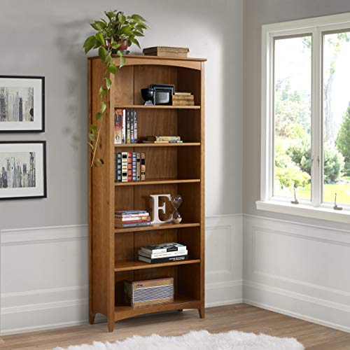 Shaker Style 6 Shelf Bookcase / Solid Wood / 72 inch Tall / Adjustable Shelving, view 7