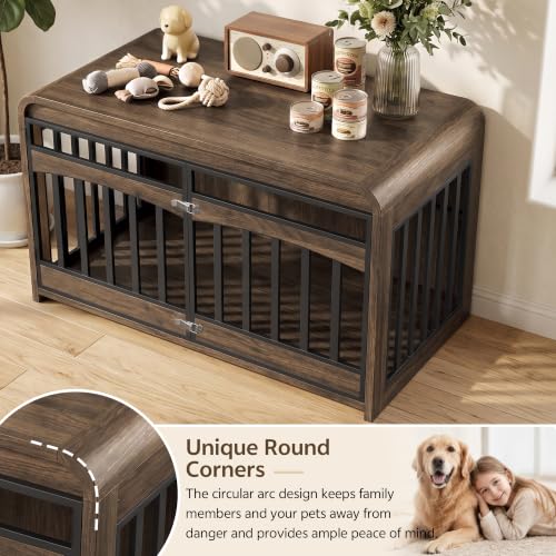 39.4" Dog Crate Furniture, Wooden Dog Cage for Small & Medium Dog, view 3