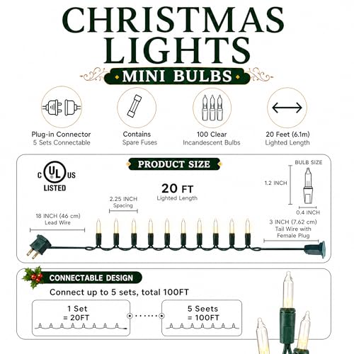 Warm White Christmas Lights Outdoor, view 3