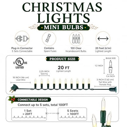 Warm White Christmas Lights Outdoor, view 3