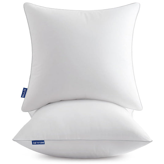 18x18 Inch Pillow Inserts Pack of 2 with 100% Cotton Cover