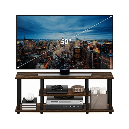 Turn-N-Tube Toolless 3-Tier TV Stand for 50 Inch TV, Amber Oak, view 5