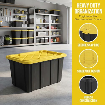 6 Pack 27 Gallon Heavy Duty Storage Bins with Snap Lids, view 5