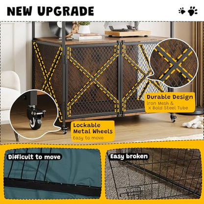 41 Inch Dog Crate Furniture with Cushion, Indoor Dog Kennels, view 6