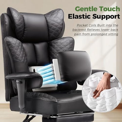 Big and Tall Office Chair Wide Ergonomic Gaming Chair with Deluxe Embossing, view 5