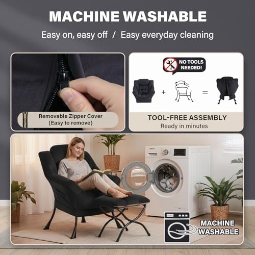 Lazy Chair with Ottoman Comfortable Living Room Setup, view 7