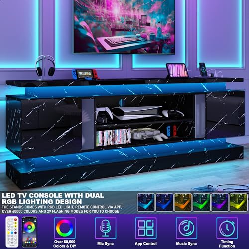 71IN LED TV Stands w/Power Outlet for 85/80/75 Inch TVs, view 7