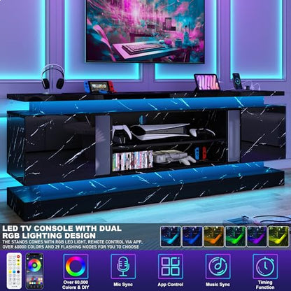 71IN LED TV Stands w/Power Outlet for 85/80/75 Inch TVs, view 7