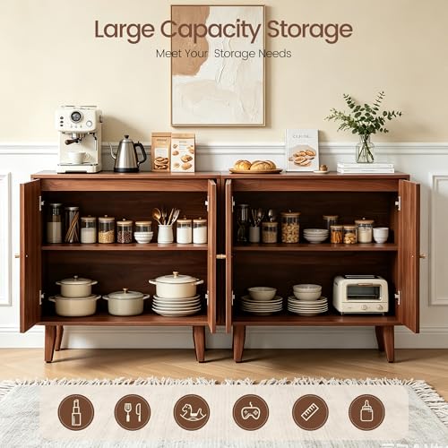94.5” Mid Century Modern Sideboard Buffet Cabinet with Storage, view 5