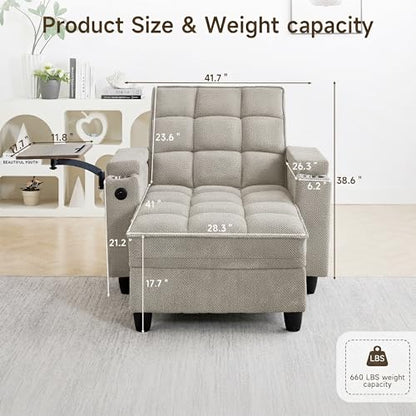 Oversized Recliner Chair with Swivel Tray Table, view 3