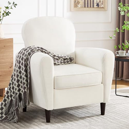 Accent Chair Set of 2, Beige Mid Century Modern Comfortable Cushioned Chair, view 5