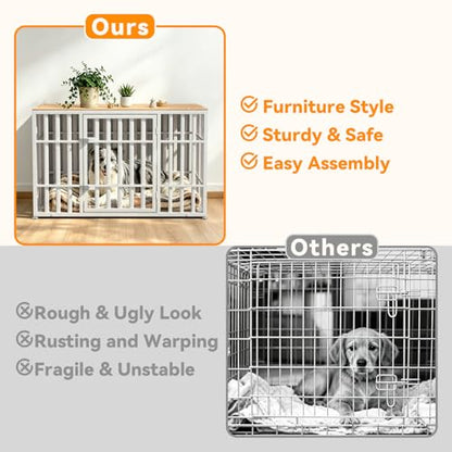 46 Inch Heavy Duty Dog Crate Furniture for Large Dogs, view 8
