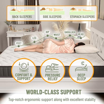 9" Hybrid Twin Mattress - Firm - Made in USA - Individually Pocketed Coils & CertiPUR-US Foam - Fiberglass-Free - Bed in a Box