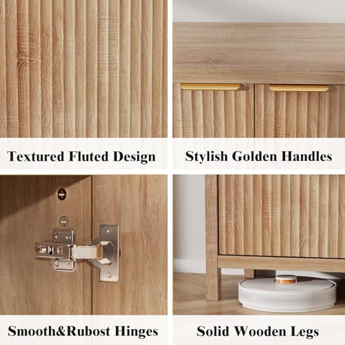 Fluted Sideboard Buffet Cabinet, view 6