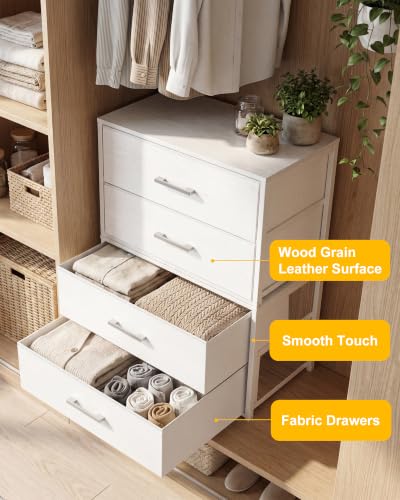 Closet Drawers for Clothes, 2 Pack, 4 Drawers Stackable, 21.2" Wide, view 6