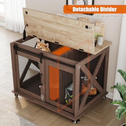 Dog Crate Furniture, 37" Dog Kennel Furniture, Farmhouse Dog Crate, view 7