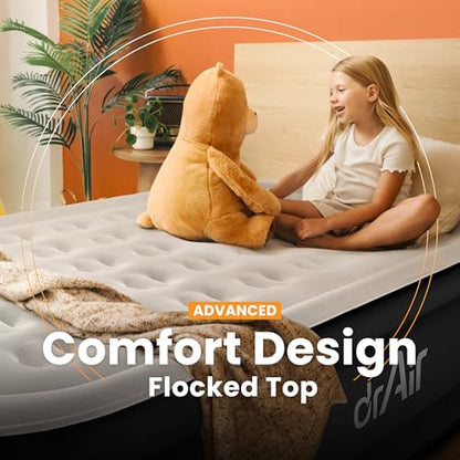Queen Air Mattress with Built-in Pump, 18" Raised Blow Up Mattress, view 6
